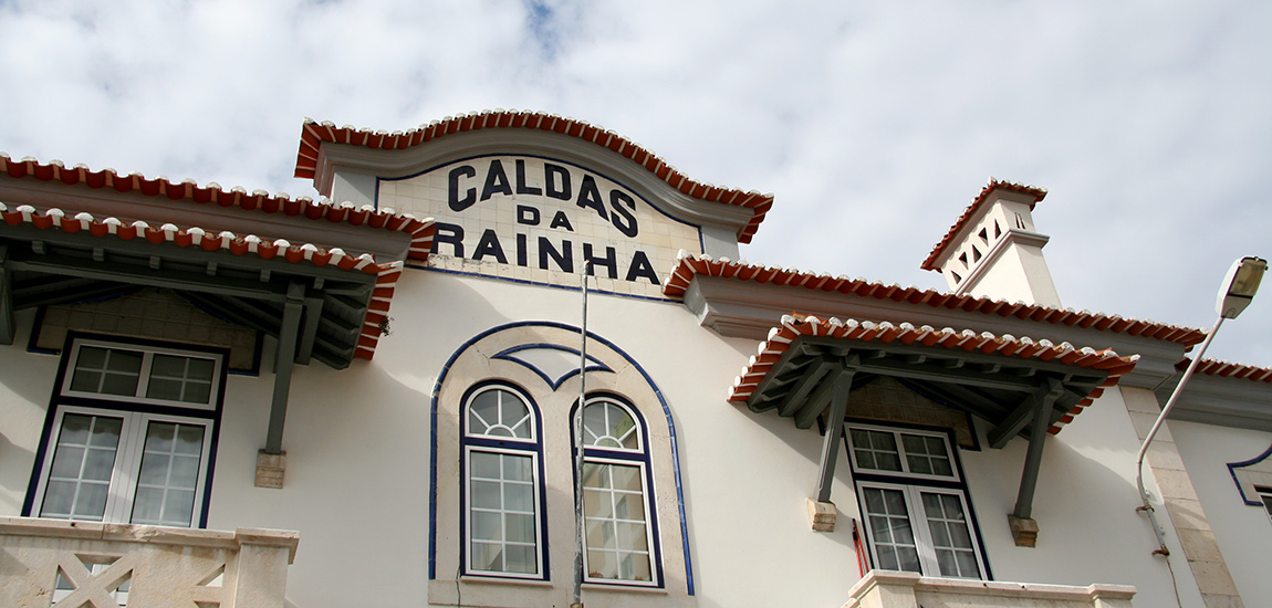 Fotografia da Estação de Caldas da Rainha, na Linha do Oeste