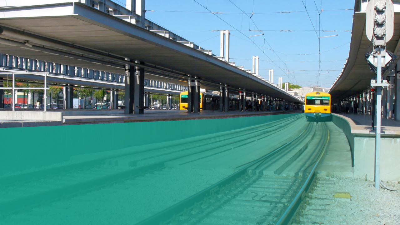 Reposição das condições  de exploração ferroviária entre as estações do Cais do Sodré e Alcântara Mar, na Linha de Cascais