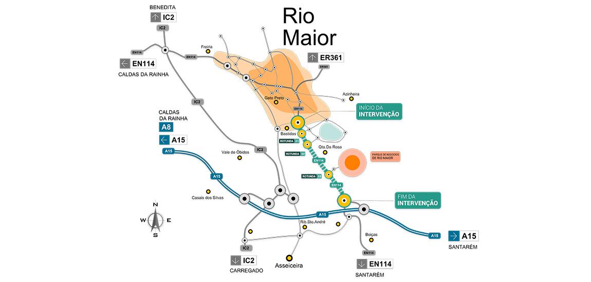 Infografia da Variante de Ligação da Zona Industrial de Rio Maior à EN114